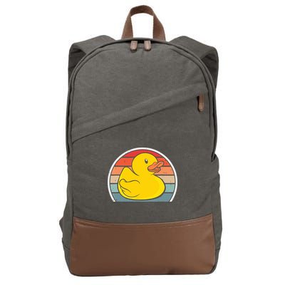 Rubber Duck Vintage Rubber Duckie Retro Cotton Canvas Backpack