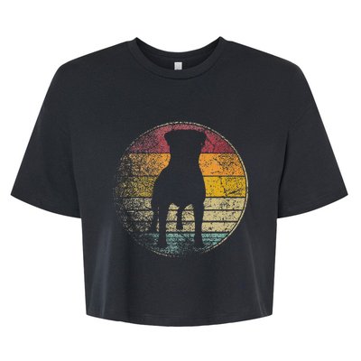 Rottweiler Dog Vintage Distressed Retro Style Silhouette Bella+Canvas Jersey Crop Tee