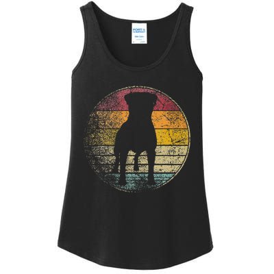 Rottweiler Dog Vintage Distressed Retro Style Silhouette Ladies Essential Tank