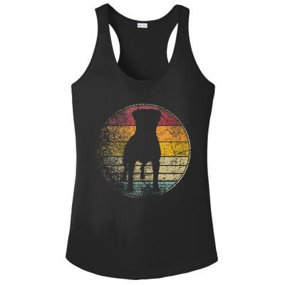 Rottweiler Dog Vintage Distressed Retro Style Silhouette Ladies PosiCharge Competitor Racerback Tank