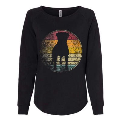 Rottweiler Dog Vintage Distressed Retro Style Silhouette Womens California Wash Sweatshirt