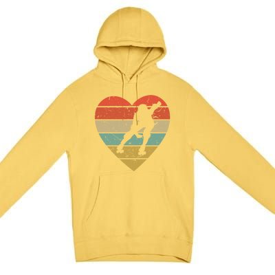 Roller Derby Vintage Design Retro Skater Player Heart Sport Gift Premium Pullover Hoodie