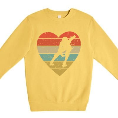 Roller Derby Vintage Design Retro Skater Player Heart Sport Gift Premium Crewneck Sweatshirt