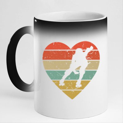 Roller Derby Vintage Design Retro Skater Player Heart Sport Gift 11oz Black Color Changing Mug