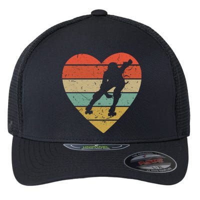 Roller Derby Vintage Design Retro Skater Player Heart Sport Gift Flexfit Unipanel Trucker Cap