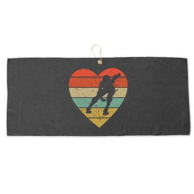 Roller Derby Vintage Design Retro Skater Player Heart Sport Gift Large Microfiber Waffle Golf Towel