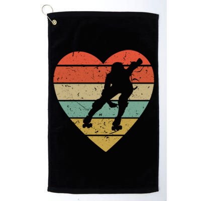 Roller Derby Vintage Design Retro Skater Player Heart Sport Gift Platinum Collection Golf Towel