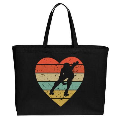 Roller Derby Vintage Design Retro Skater Player Heart Sport Gift Cotton Canvas Jumbo Tote