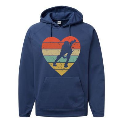 Roller Derby Vintage Design Retro Skater Player Heart Sport Gift Performance Fleece Hoodie