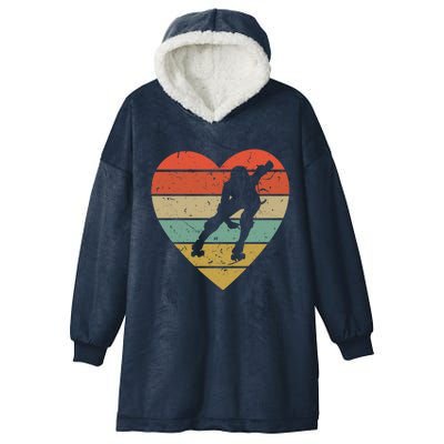 Roller Derby Vintage Design Retro Skater Player Heart Sport Gift Hooded Wearable Blanket