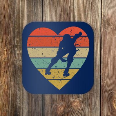 Roller Derby Vintage Design Retro Skater Player Heart Sport Gift Coaster