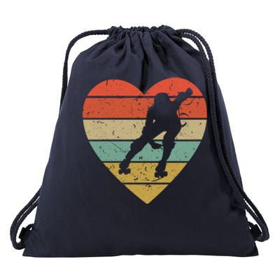 Roller Derby Vintage Design Retro Skater Player Heart Sport Gift Drawstring Bag