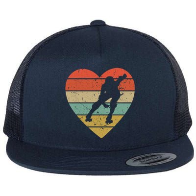 Roller Derby Vintage Design Retro Skater Player Heart Sport Gift Flat Bill Trucker Hat