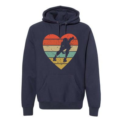 Roller Derby Vintage Design Retro Skater Player Heart Sport Gift Premium Hoodie