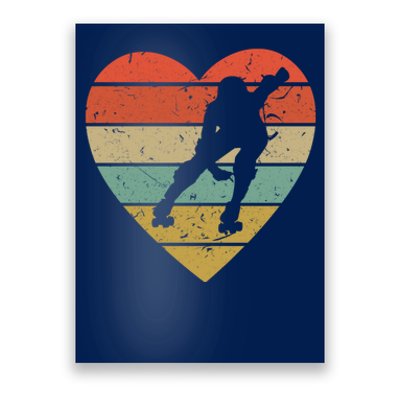 Roller Derby Vintage Design Retro Skater Player Heart Sport Gift Poster