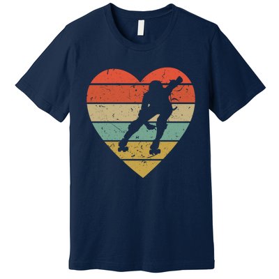 Roller Derby Vintage Design Retro Skater Player Heart Sport Gift Premium T-Shirt