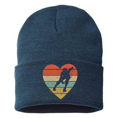 Roller Derby Vintage Design Retro Skater Player Heart Sport Gift Sustainable Knit Beanie