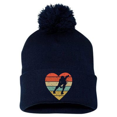 Roller Derby Vintage Design Retro Skater Player Heart Sport Gift Pom Pom 12in Knit Beanie