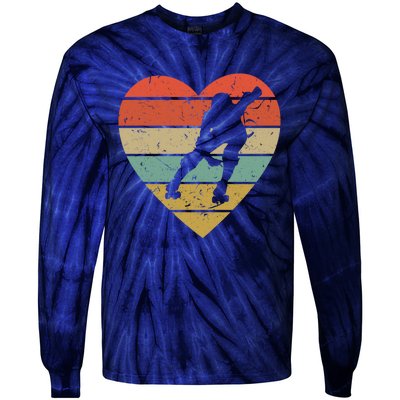 Roller Derby Vintage Design Retro Skater Player Heart Sport Gift Tie-Dye Long Sleeve Shirt