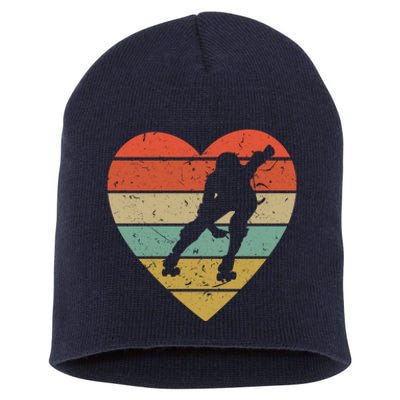 Roller Derby Vintage Design Retro Skater Player Heart Sport Gift Short Acrylic Beanie