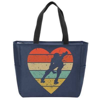 Roller Derby Vintage Design Retro Skater Player Heart Sport Gift Zip Tote Bag