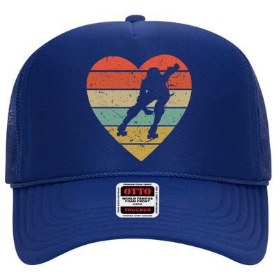 Roller Derby Vintage Design Retro Skater Player Heart Sport Gift High Crown Mesh Back Trucker Hat