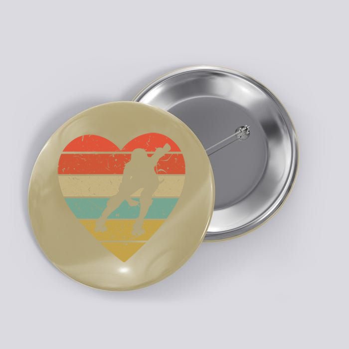 Roller Derby Vintage Design Retro Skater Player Heart Sport Gift Button