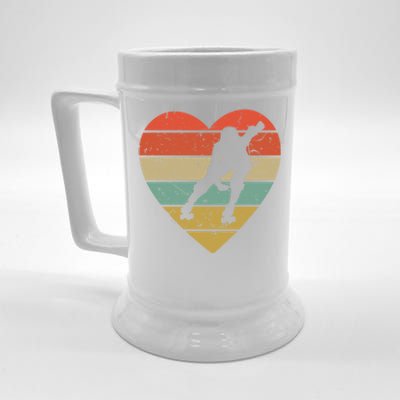 Roller Derby Vintage Design Retro Skater Player Heart Sport Gift Beer Stein