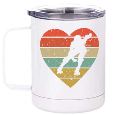 Roller Derby Vintage Design Retro Skater Player Heart Sport Gift 12 oz Stainless Steel Tumbler Cup