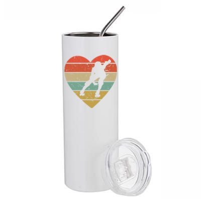 Roller Derby Vintage Design Retro Skater Player Heart Sport Gift Stainless Steel Tumbler