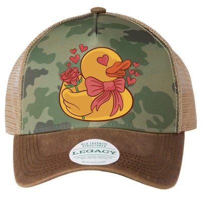 Rubber Duck Valentines Day Rose Cute Legacy Tie Dye Trucker Hat