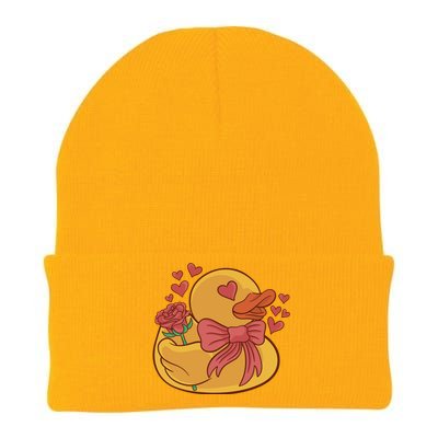 Rubber Duck Valentines Day Rose Cute Knit Cap Winter Beanie