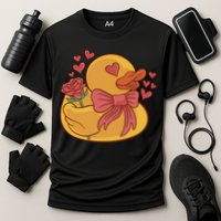 Rubber Duck Valentines Day Rose Cute Performance Shirt
