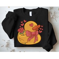 Rubber Duck Valentines Day Rose Cute Sweatshirt