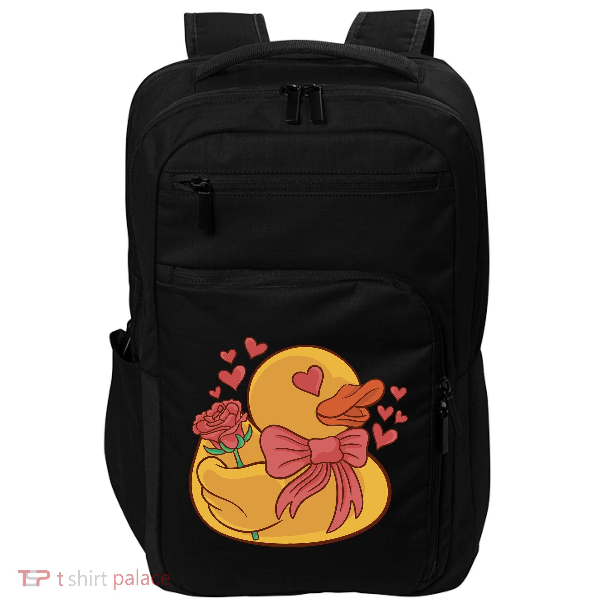 Rubber Duck Valentines Day Rose Cute Impact Tech Backpack