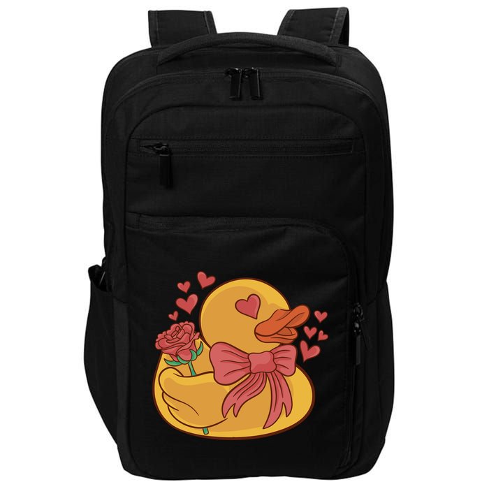 Rubber Duck Valentines Day Rose Cute Impact Tech Backpack