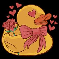 Rubber Duck Valentines Day Rose Cute 16 in Basic Backpack