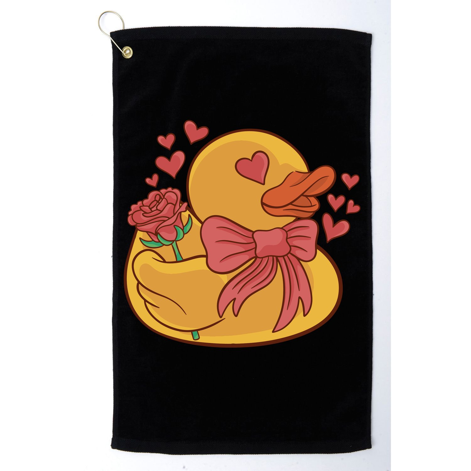 Rubber Duck Valentines Day Rose Cute Golf Towel