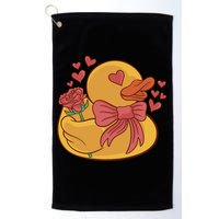 Rubber Duck Valentines Day Rose Cute Golf Towel