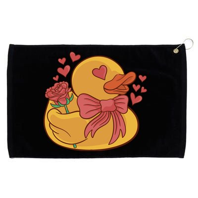 Rubber Duck Valentines Day Rose Cute Grommeted Golf Towel