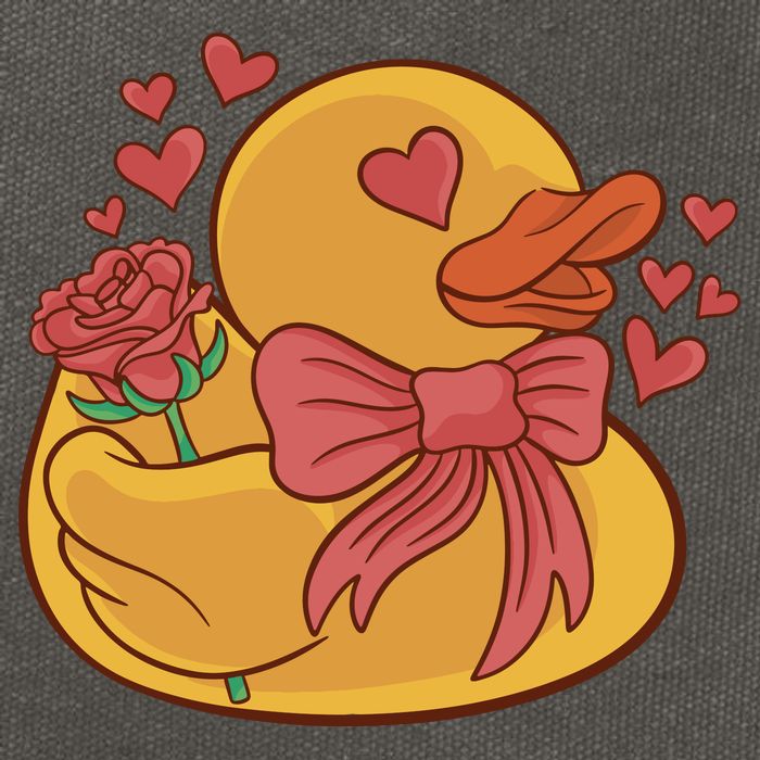 Rubber Duck Valentines Day Rose Cute Cotton Canvas Backpack