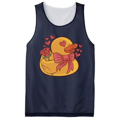 Rubber Duck Valentines Day Rose Cute Mesh Reversible Basketball Jersey Tank