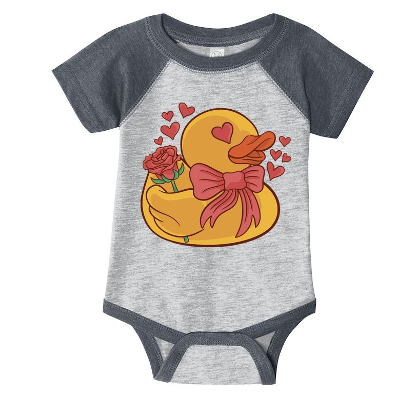 Rubber Duck Valentines Day Rose Cute Infant Baby Jersey Bodysuit