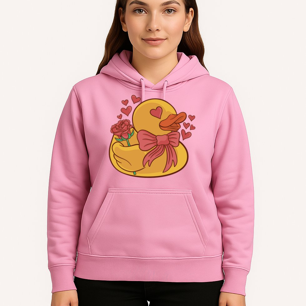 Rubber Duck Valentines Day Rose Cute Hoodie