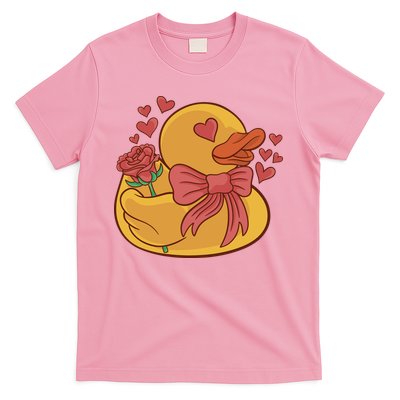 Rubber Duck Valentines Day Rose Cute T-Shirt