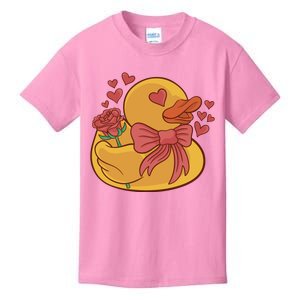 Rubber Duck Valentines Day Rose Cute Kids T-Shirt