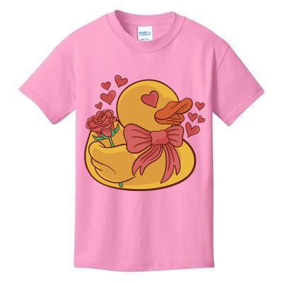 Rubber Duck Valentines Day Rose Cute Kids T-Shirt