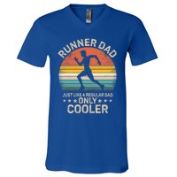 Runner Dad Vintage Funny Marathon Running Father’S Day Gift V-Neck T-Shirt