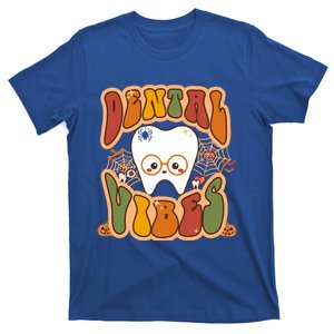 Retro Dental Vibes Dentist Fall Dental Hygienist Halloween Cool Gift T-Shirt