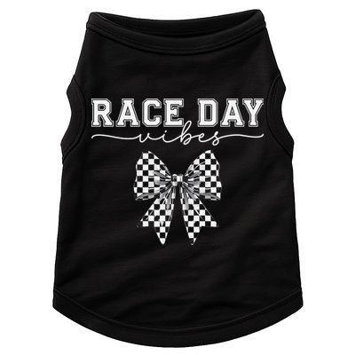 Race Day Vibes Checkered Coquette Bow Car Racing Race Day Doggie Tank